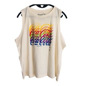 PRIDE Coca Cola Cropped Tank Top - Rainbow - Women’s Size XL